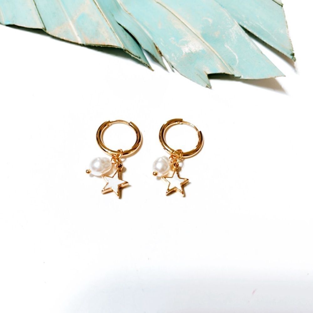 Star hoop earrings S185